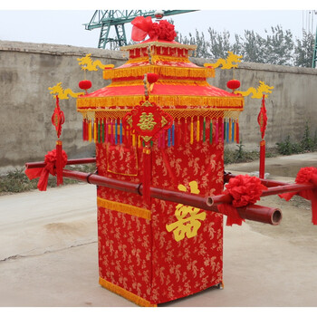 花轿婚庆喜轿花轿婚庆喜轿轻便折叠婚礼结婚迎亲道具轿子中式八抬大轿