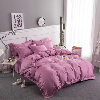 8米床单四件套 床单2m加大宽边绿被套床笠 暖紫 1.5m(5英尺)床