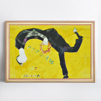 定制夏加尔生日欧式卧室油画简约现代艺术人物画装饰画挂画墙壁画墙画