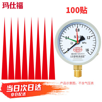 玛仕福 压力表指针标识贴(100条) 仪表警示贴5mm×5cm红色三角款
