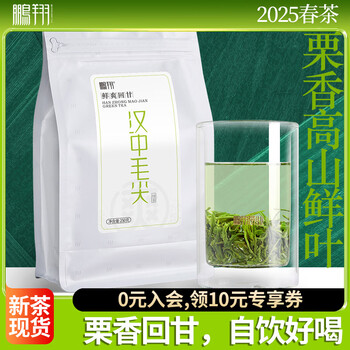 鹏翔2025新茶现货绿茶陕西特产炒青绿茶叶毛尖特级简易散装茶250g