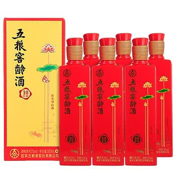 整箱 五粮液股份 五粮窖龄酒 窖龄10(非10年 )42度浓香型白酒500ml*6