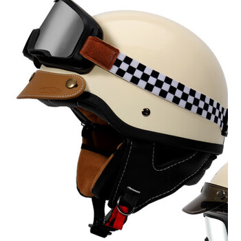 陇聚福复古机车头盔男女小盔体日式哈雷盔半盔夏季电动车瓢盔 2xl 米
