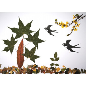 树叶贴画幼儿园手工活动材料包小学生参赛作业半成品 春天(材料包)