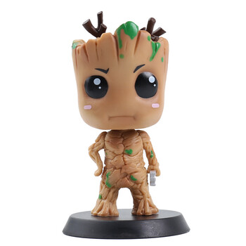 复联3摇头公仔车载摆件钢铁侠蜘蛛侠灭霸创意车内饰品 小树人格鲁特