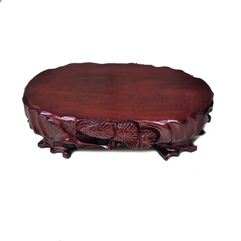 奇石放石头托盘实木底座摆件底坐架子木头座托根雕工艺品托架 椭圆30x