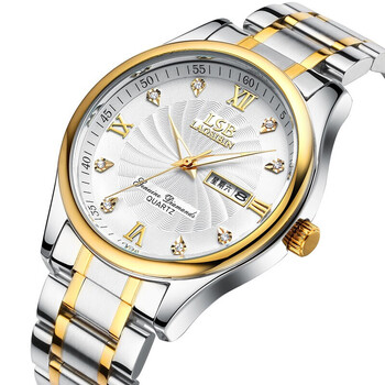 优选2019新款劳斯宾货到付款夜光男士腕表钢带男表防水时尚石英手表男