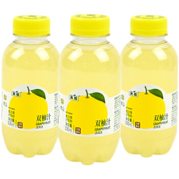 真植双柚汁胡柚香柚复合蔬菜果汁饮料330ml0脂肪柚子饮品330ml双柚汁4