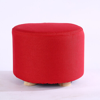 布艺小凳子家用圆凳成人小坐墩实木沙发凳时尚小板凳客厅创意矮凳