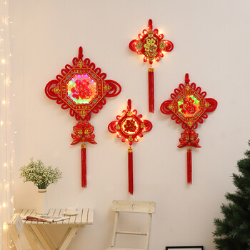 摆件led中国结家用过年彩灯闪灯串灯满天星新年房间喜庆装饰福字挂件j