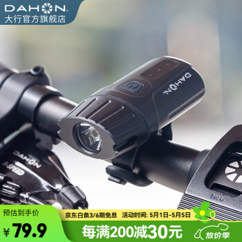大行（DAHON） 自行车车前灯USB充电强光手电筒夜骑照明灯骑行配件