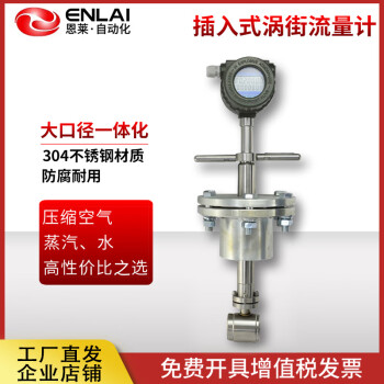 恩莱·科技恩莱插入式智能涡街流量计lugb大口径液体水锅炉dn150蒸汽流量计 DN300脉冲输出