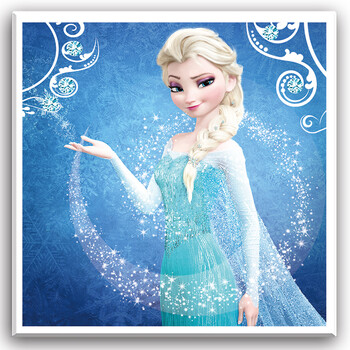 画儿童diy手工制作点钻女孩2018新款满钻粘水晶钻小画小学生 爱莎公主