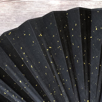 白5-12寸耐用双面绢布扇面洒金绢面折扇绢丝扇面定制 黑色洒金绢面 6