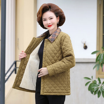 蓓馨贝 中年女装棉服女妈妈装秋冬加厚外套棉袄2022新款中老年人女装