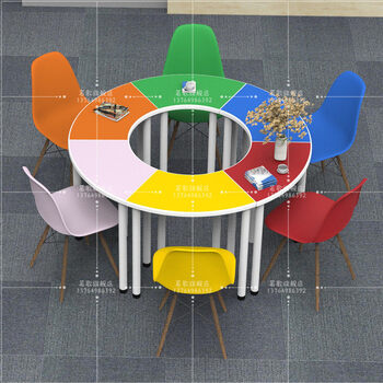 多媒体教室异形培训桌椅学校多功能活动课桌凳阅览室辅导桌实训室 1.