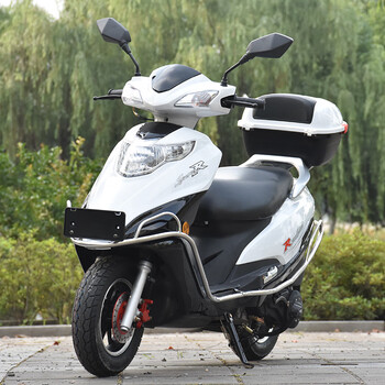 全新省油踏板摩托车助力车燃油电喷125cc男女装摩托车整车踏板车 红宝