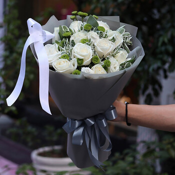 儒涛鲜花11白玫瑰花束送男友闺蜜男士生日速递十堰张湾区宜昌西陵区