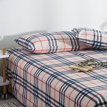 床单全棉亲肤纯棉良品单双人素色简约纯棉床单床笠 酒红色 巴宝莉小格