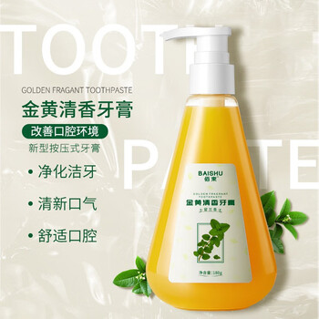 佰束黄金清香牙膏按压式清新口气 1瓶