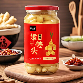 童仙子 安徽特产铜陵生姜嫩姜头糖醋酱汁白姜 900g糖醋嫩姜头