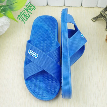 宾馆浴室专用男女拖鞋软底滑室内塑料拖鞋洗澡家用拖鞋zm 女款蓝色 37