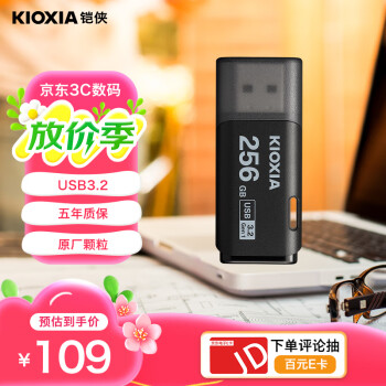 铠侠（Kioxia）256GB U盘  U301隼闪系列 黑色 USB 3.2接口 时尚设计 高速传输 办公学习车载娱乐 兼容苹果系统