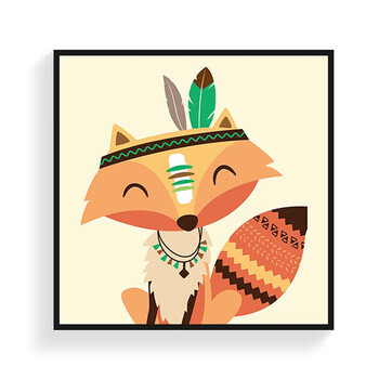 儿童房装饰画 个性卡通动物挂画现代简约卧室床头装饰画幼儿园托儿所