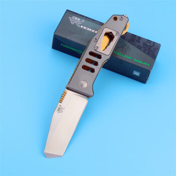 中国三刃木多功能高硬度具防身野营小刀 7046灰金版送拆刀工具