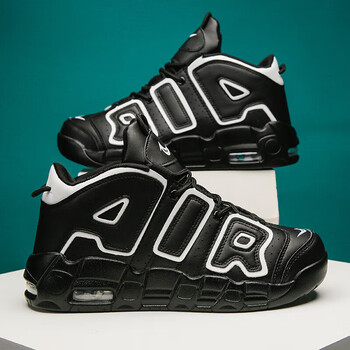 皮蓬大air熊猫鞋男鞋空一高帮鞋男学生篮球鞋休闲运动潮鞋60 黑色