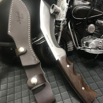 尼泊尔军弯刀大马士革大号手首特战刀户外刀具防身求生手把大刀 霸王