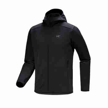 始祖鸟（ARC'TERYX）Kyanite Lightweight hoody男子抓绒衣衫 轻度保暖帽衫抓绒衣 BLack-黑色 S（建议60kg-70kg）