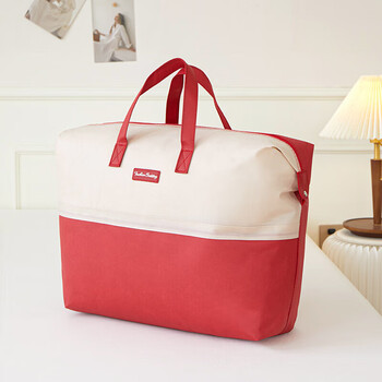 颖婵幼儿园收纳袋被子防水被褥专用装棉被衣服手提包装袋大容量红拼接