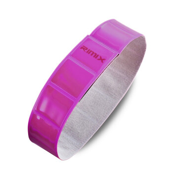 RIMIX 魔术贴扣 反光植绒带 跑步 安全骑行 束裤带 反光条 反光手环带 紫色