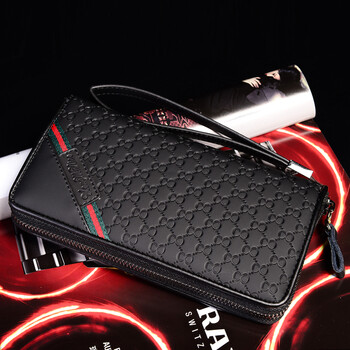 京东优选 手包男 真皮男士商务手抓包 时尚休闲手拿包 牛皮男拉链钱包