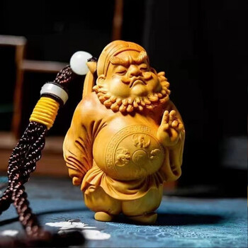 钟馗吊坠太行崖柏雕刻手把件陈化料木雕把玩实木人物摆件周玉匠 太行