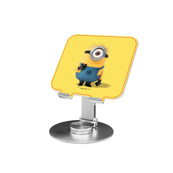 摩集客小黄人正版手机支架桌面IPAD平板支架可旋转升降懒人直播拍视频追剧神器小巧便携支撑架可折叠 卡尔（Carl） 小黄人正版授权 XHR-003