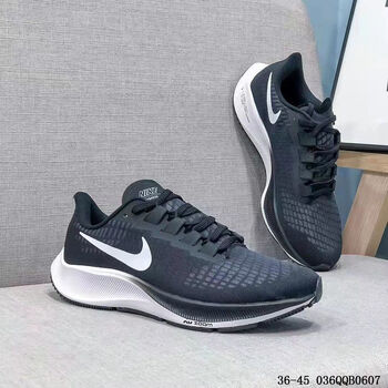 登月zoompegasus37tutbo轻便透气缓震耐磨男女体考训练鞋子 37黑白