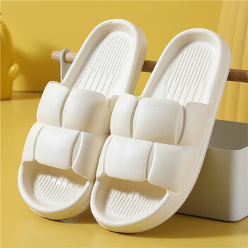 踩屎感凉拖鞋女2022夏季家浴室洗澡花朵拖鞋居家户外厚底凉拖白色404