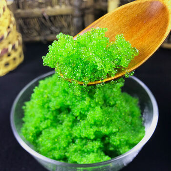 绿蟹子青蟹寿司材料红蟹鱼籽粒绿色蟹籽飞鱼籽即食大粒鱼子酱100g 绿