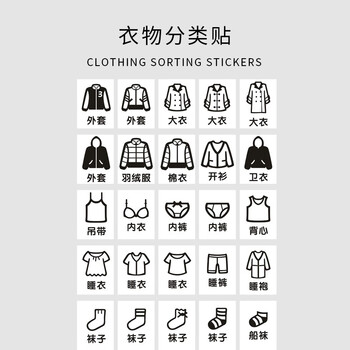 标签贴橱柜衣服标识贴家用玩具收纳防水不干胶贴纸衣物标识贴衣柜柜子