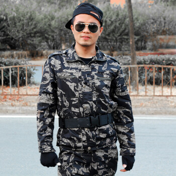 黑鹰迷彩服套装男女作训服春秋透气耐磨工作服军迷休闲sn1675 黑鹰