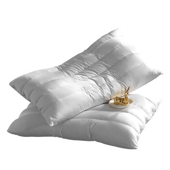 鸭绒枕头 白鸭绒羽绒枕芯侧睡分区护颈枕头男女睡觉颈椎枕纯棉软枕 高