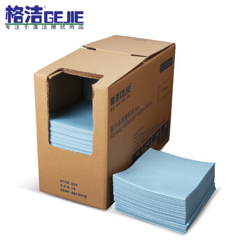格洁721068-1强力高效擦拭布蓝色 工业维修擦油布30cm×35cm×300张/盒