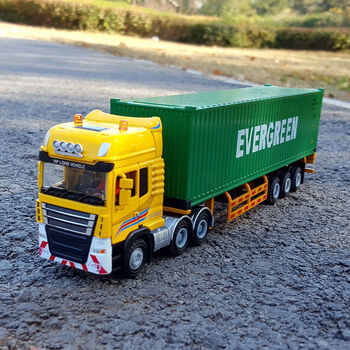 集装箱模型摆件1:50集装箱货车合金运输车模型金属汽车模型收藏摆件