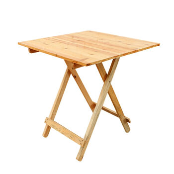 柏木杉木折叠方园长桌折叠餐桌户外家用饭长条桌【地摊神器】 60公分