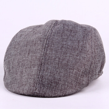 男帽中老年人人亚麻帽春天夏天帽子男式男款礼帽老头帽士韩版冒子 深