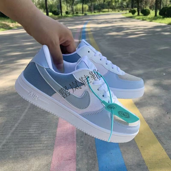 耐克空军一号经典云雾蓝男鞋春夏季小白鞋时尚百搭休闲鞋低帮运动鞋