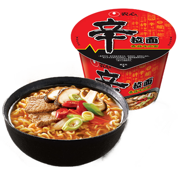 农心辛拉面香菇牛肉味大碗面114g6碗装面方便面泡面整箱辛拉面大碗面