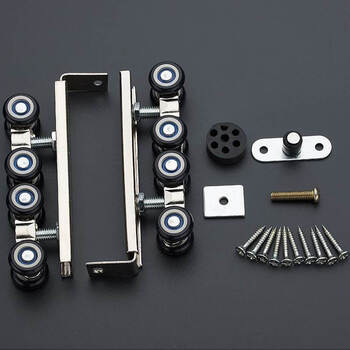 滑轨下滑移门滑轮上下吊轮子柜门吊滑门轨道轮浴室卫生间双轮厨柜